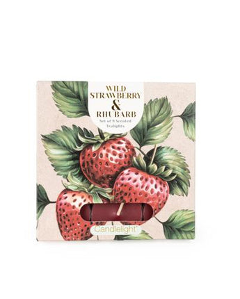 Set of 9 Wild Strawberry & Rhubarb Tealights