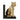 Gold tiger bookend on a black base against a white background