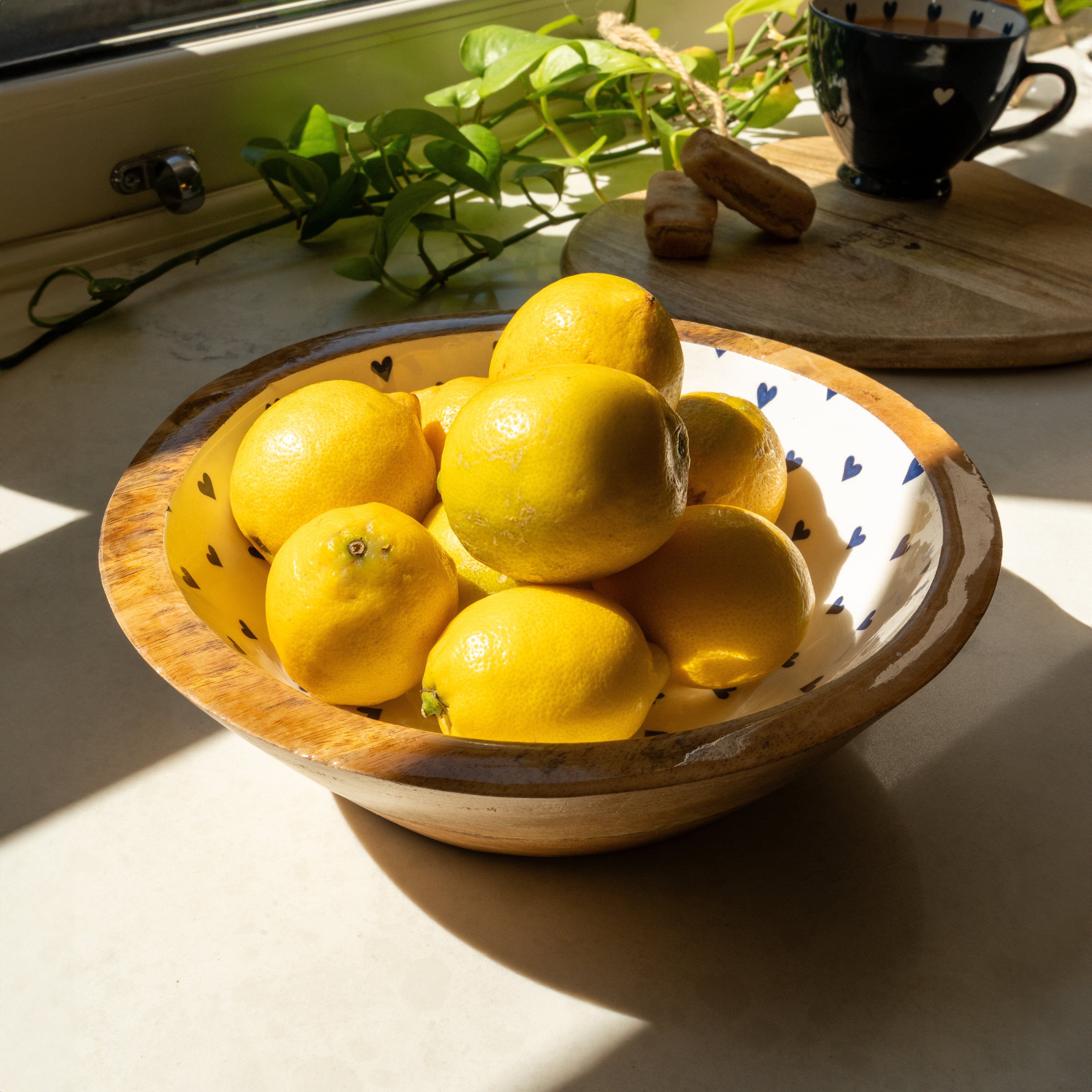 Large Mango Wood Enamel Heart Print Bowl – Madison Mayfair