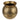 Gold decorative vase with textured surface on a white background