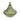 Green glass candle with a textured lid on a white background
