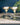 Set of 2 margarita glasses on gold stand with mirrored tray