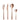 A set of copper-coloured flatware including a dinner knife, dinner fork, soup spoon, and teaspoon, presented against a white background.