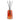 Reed scent diffuser with black sticks in an orange bottle on a white background.