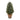 Artificial cypress tree shaped as a cone topiary with realistic green foliage in a rustic terracotta-style planter