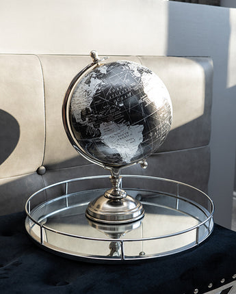 Elegant Black and Silver Decorative Globe