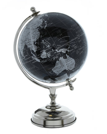 Elegant Black and Silver Decorative Globe