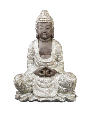 Opulent Black and Silver Sitting Buddha