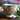Gold and White Zebra Print Footed Mug with a White Handle