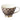 Set of Two Pink and White Porcelain Footed Mugs with Gold Fan