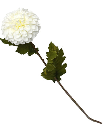 White Lifelike Faux Dahlia Flower