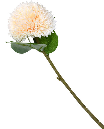 Light Peach Lifelike Chrysanthemum with a Single Green Stem