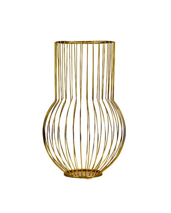 Art Deco Style - Large Wire Lantern Vase Gold