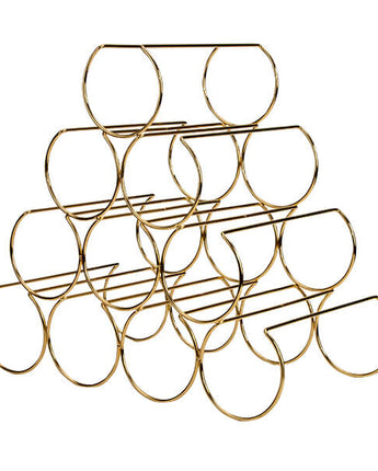 Art Deco Style Gold Wire Rounded Wine Rack