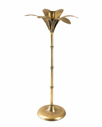 Art Deco Gold Palm Tree Candle Holder