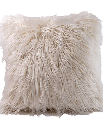 50x50CM Soft Fluffy White Faux Fur Cushion - White