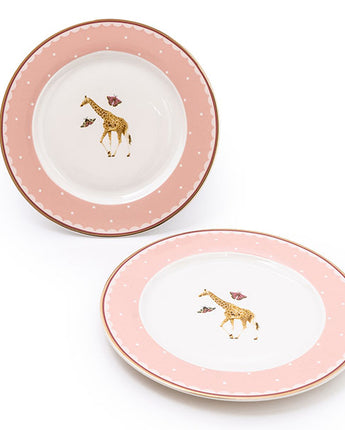 Set of Two Giraffe Style Side Plates with a Gift Box