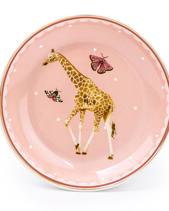 Giraffe Print Trinket Dish with Pink Background