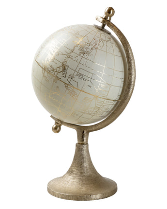 Cream and Gold Decorative Globe Ornament