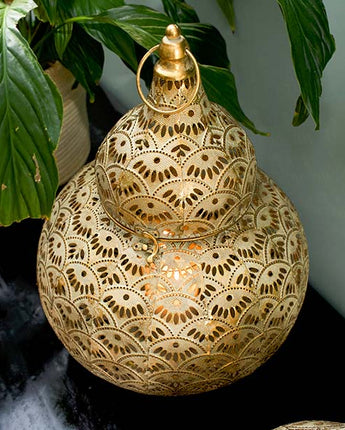 Exquisite Large Gold Lantern with Intricate Detailing