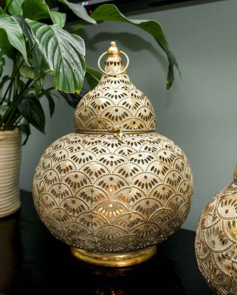 Exquisite Large Gold Lantern with Intricate Detailing