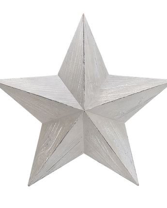 38cm 3D MDF Star - Grey Wash