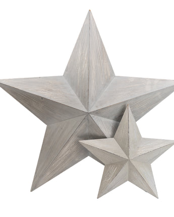 38cm 3D MDF Star - Grey Wash