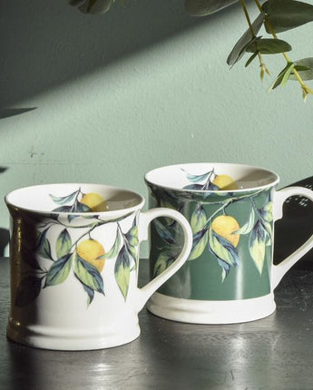 Tankard Mug Mediterranean Lemons Green