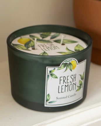 2-Wick Glass Candle with Sicilian Basil & Wild Lemon Essence