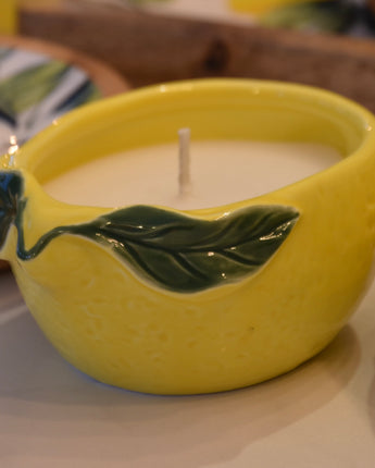 Lemon Ceramic Candle – Mediterranean Lemon & Sicilian Basil Scent