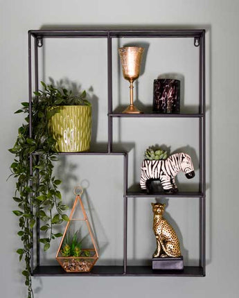 70cm Rectangular Wall Shelf Unit Black