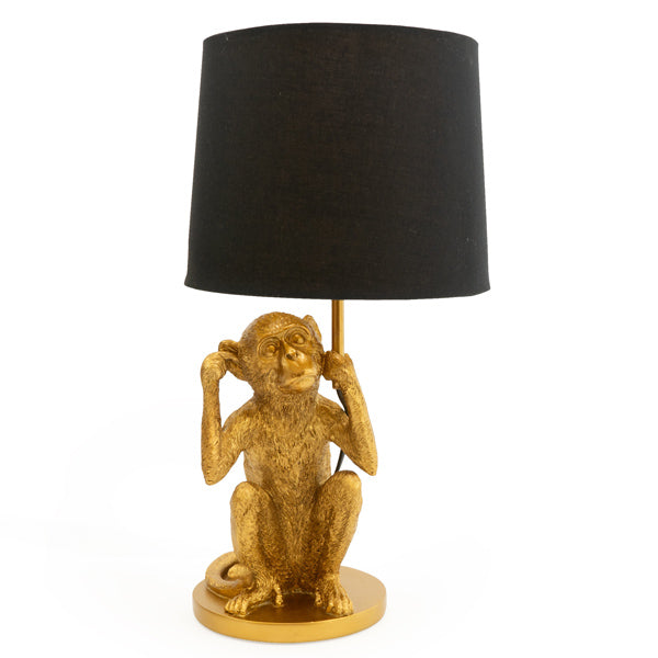 MiniSun | Modern Metallic Gold Painted Monkey Design Table Lamp | Table Lamps, Home Décor & Improvement Essential | Includes 6W LED Bulb [2700K Warm White