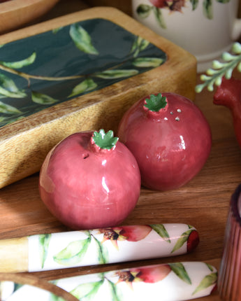 Vibrant Pomegranate Salt & Pepper Pots