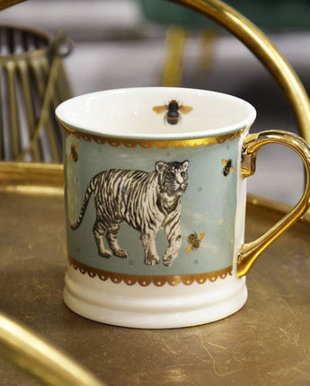 Tankard Mug Tiger Teal