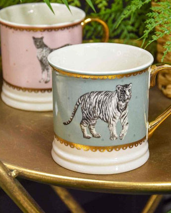 Tankard Mug Tiger Teal