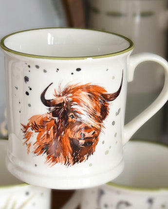 Rustic Highland Cow Tankard Mug