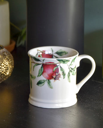 Tankard Mug Pomegranate - White