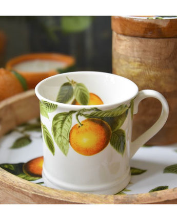 Tankard Mug Orange Blossom - White