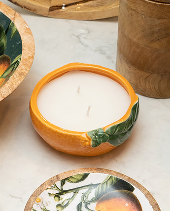 Vibrant Ceramic Orange Candle – Infused with 5% Orange Blossom