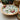 24cm Round Dish with Enamel Inlay Pomegranate - White