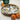 30cm Round Tray with Enamel Inlay Orange Blossom - White