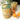 Large Storage Jar Mango Wood with Enamel Inlay Orange Blossom - Green