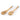 Set of 2 Wooden Fork/Spoon with Enamel Inlay Orange Blossom - White