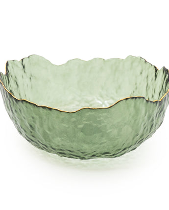 Enigmatic Charm Large Green Glass Bowl