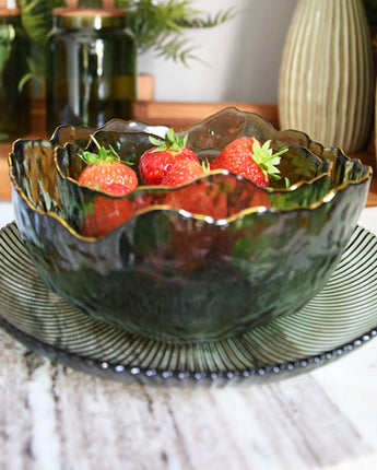 Enigmatic Charm Medium Green Glass Bowl