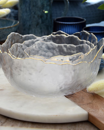 Unique Gold Charming Large Glass Bowl