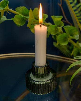 Versatile Green Glass Tealight & Candleholder