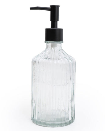 Glass Soap Dispenser with Black Pump - Clear