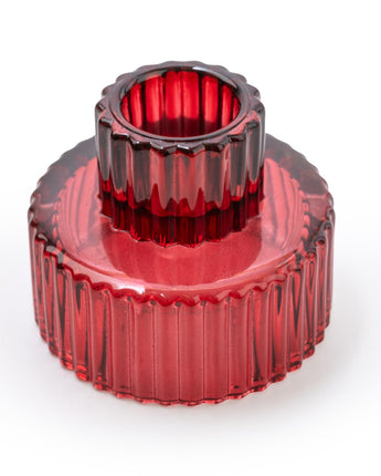 Versatile Red 2-Way Glass Tealight/Candle Holder