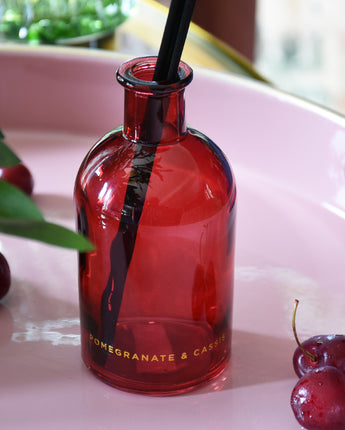 Vibrant 250ml Reed Diffuser in Red with 10% Pomegranate & Cassis